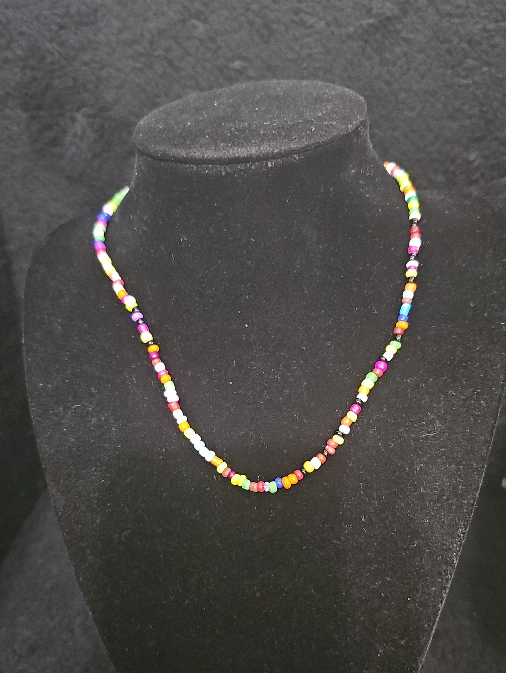 Retro 70's Multicolor Beaded Necklace - Women Jewelry